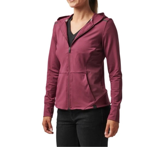 Women's Purple Hooded Jacket 5.11 purple tactical zip up hoodie outdoor active - Picture 2 of 8